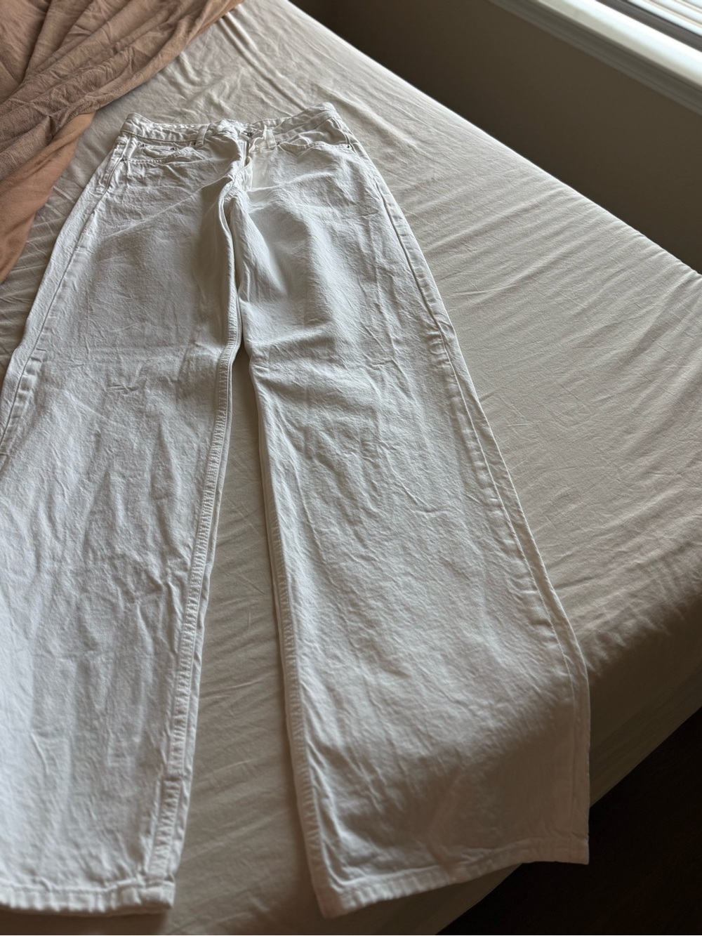 White Zara Wide-Leg Women's Jeans